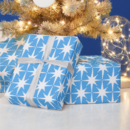 Papel De Presente Padrão Festivo das Estrelas Atômicas Modernas de m