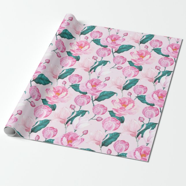 Papel De Presente Padrão floral (Desenrolado)