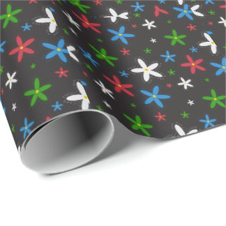 Papel De Presente Padrão Floral