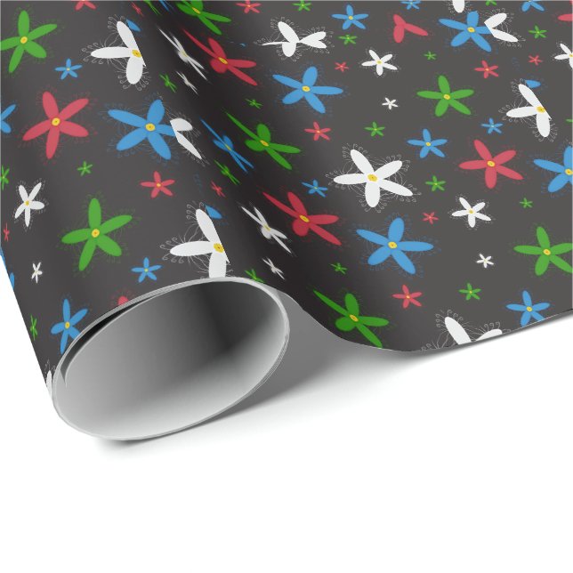 Papel De Presente Padrão Floral (Ponta do rolo)