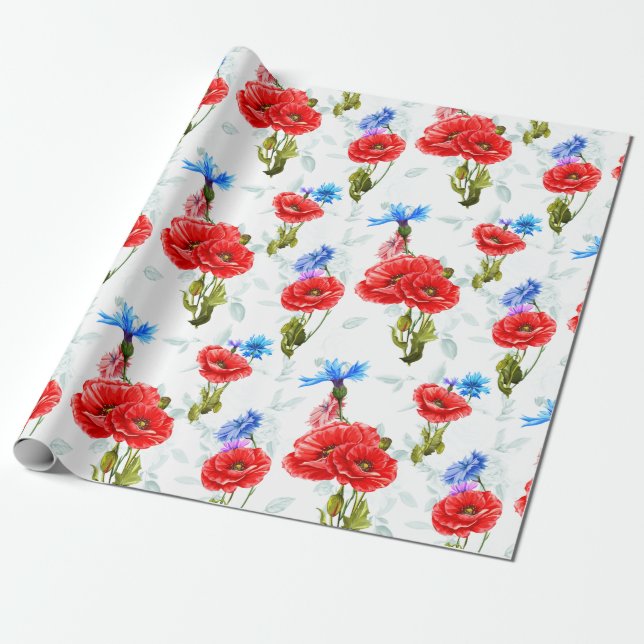 Papel De Presente Padrão floral (Desenrolado)