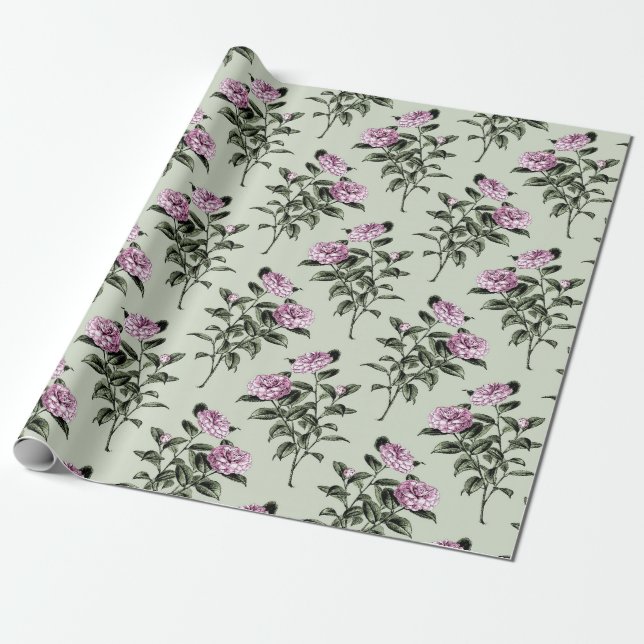 Papel De Presente Padrão floral (Desenrolado)