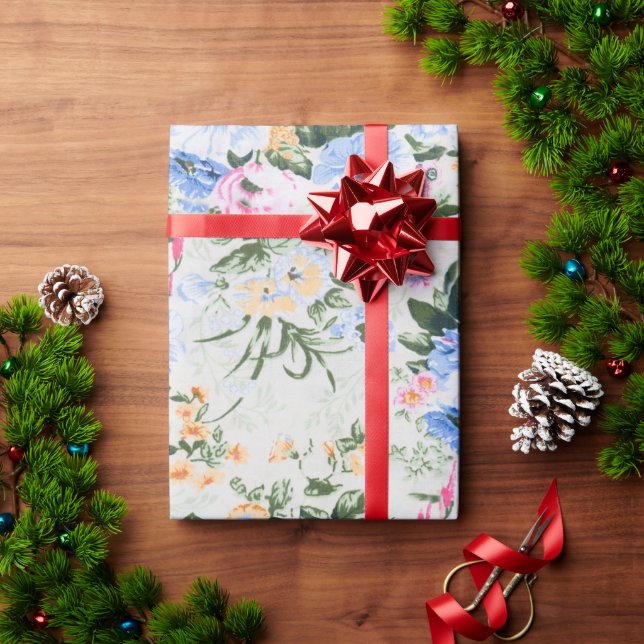 Papel De Presente padrão floral (Presente de Natal)