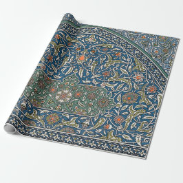 Papel De Presente Padrão Floral Arábico Decorativo Vintage