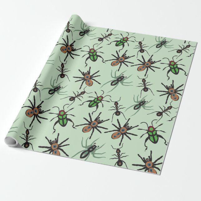 Papel De Presente Padrão Floral bonito (Desenrolado)