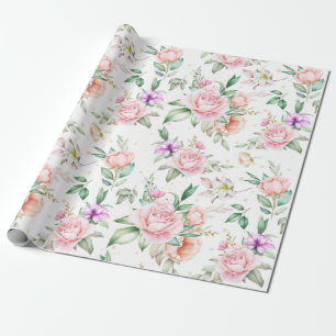 Papel De Presente Padrão Floral bonito