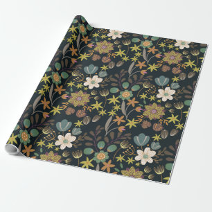 Papel De Presente Padrão Floral bonito