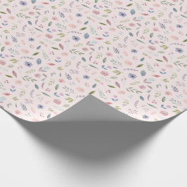 Papel De Presente Padrão Floral bonito de Aquarela Cor-de-Água Rosa 