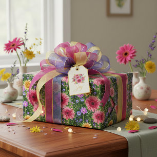 Papel De Presente Padrão floral brilhante de primavera