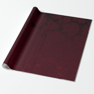 Papel De Presente Padrão Floral Burgundy Moderno Elegante