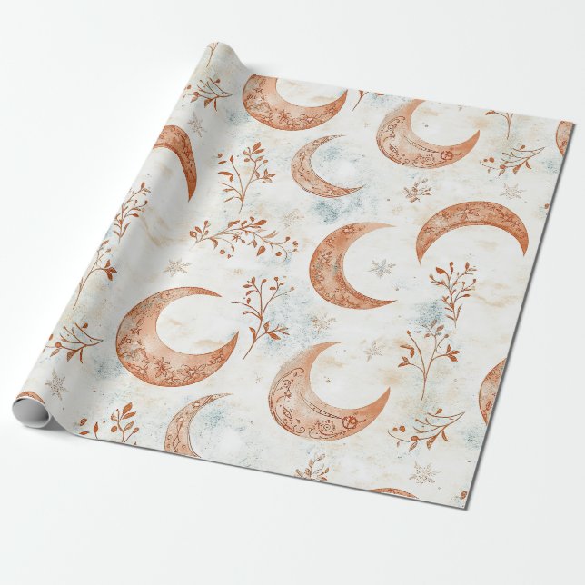 Papel De Presente Padrão Floral Celestial (3) (Desenrolado)