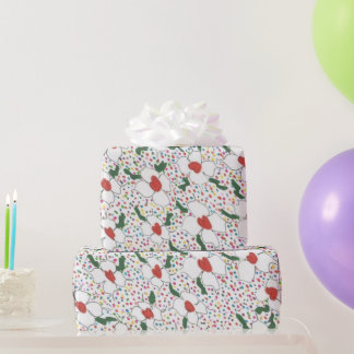 Papel De Presente Padrão Floral Clássico