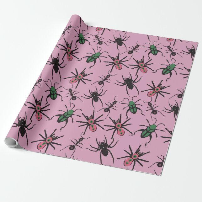 Papel De Presente Padrão Floral Colorido (Desenrolado)