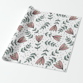 Papel De Presente Padrão floral com estilo elegante e clássico