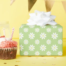 Papel De Presente Padrão Floral das Díssias Verdes Bonitas