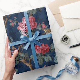 Papel De Presente Padrão Floral de Chinoiserie