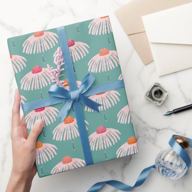 Papel De Presente Padrão floral de Gerbera Daisy (Presentear)