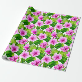Papel De Presente Padrão Floral de Gloria da Manhã