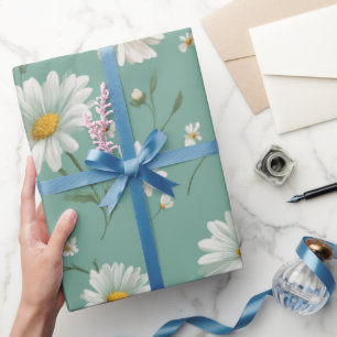 Papel De Presente Padrão Floral de Hortênsia Pastel Cottagecore
