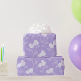 Papel De Presente Padrão Floral de Lilás Lavanda Feminino