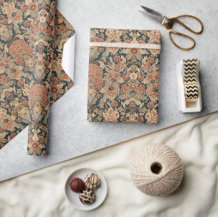 Papel De Presente Padrão Floral de Madressilva Antiga William Morris