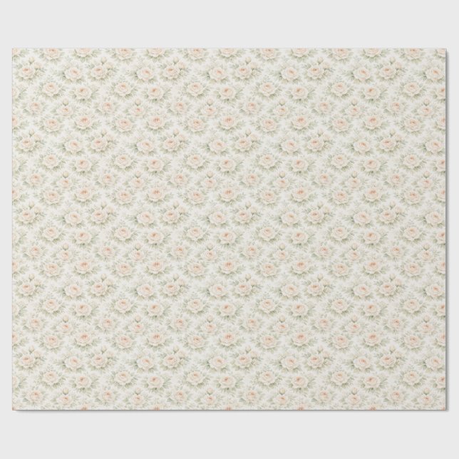 Papel De Presente Padrão Floral de Noiva (Aberto)