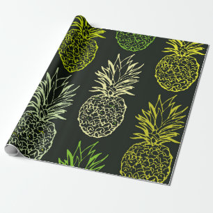 Papel De Presente Padrão floral de rabisco desenhado à mão. Palm lea