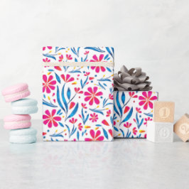 Papel De Presente Padrão Floral de Uplifting por Aquarela