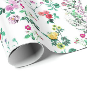 Papel De Presente Padrão Floral de Verão Leve e Bonito