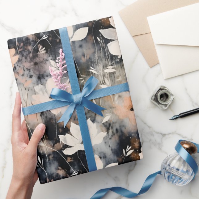 Papel De Presente Padrão Floral Delicado (Presentear)