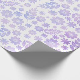 Papel De Presente Padrão Floral Desenhado Da Mão Da lavanda