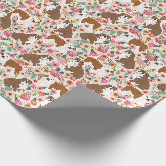Papel De Presente Padrão floral do Bulldog inglês