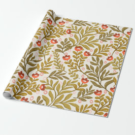 Papel De Presente Padrão Floral em Aquarela Elegante