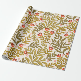 Papel De Presente Padrão Floral em Aquarela Elegante