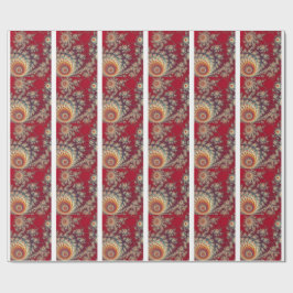 Papel De Presente Padrão Floral Espiral