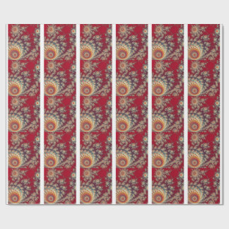 Papel De Presente Padrão Floral Espiral