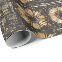 Padrão floral futurista contínuo
