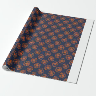 Papel De Presente Padrão Floral Geométrico Minimalista