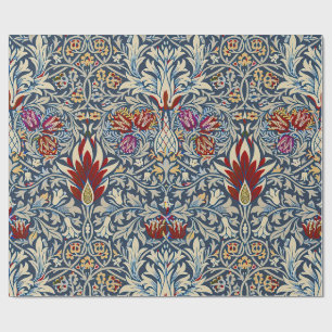 Papel De Presente Padrão Floral Índigo Vintage William Morris