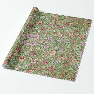 Papel De Presente Padrão Floral Inspirado na Arte Nova Vitoriana