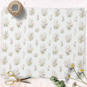 Papel De Presente Padrão Floral Jardim de Flores Colorido Aquarela