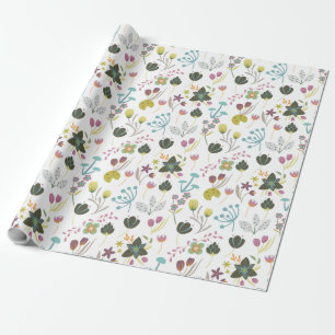 Papel De Presente Padrão Floral legal