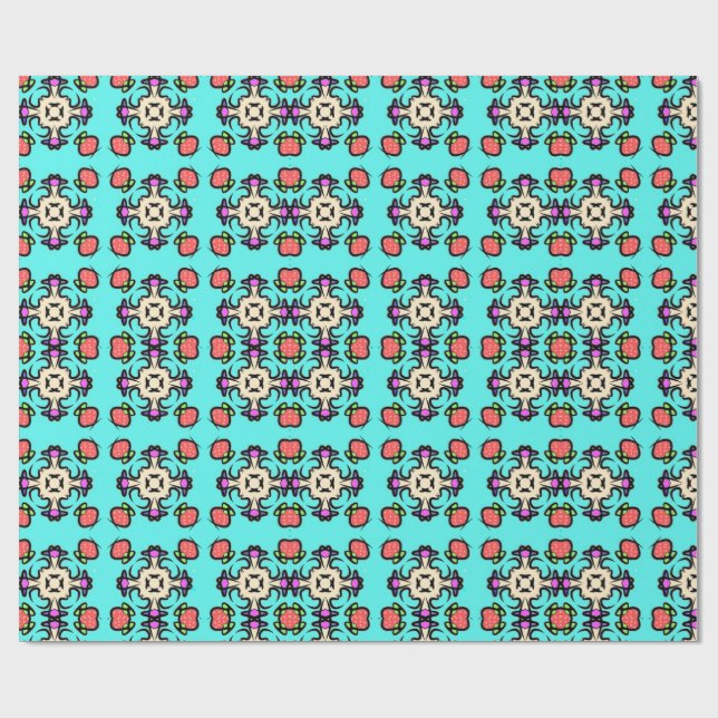 Papel De Presente Padrão Floral Mandala Sem Costura (Aberto)