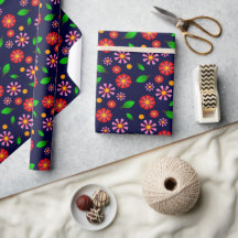 Padrão Floral Minimalista Moderno azul escuro