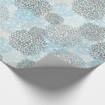 Papel De Presente Padrão Floral Moderno de Tendy Azul<br><div class="desc">Um bonito padrão floral moderno em tons de azul e cinza.</div>