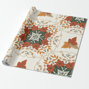 Papel De Presente Padrão floral natural abstrato geométrico sem co