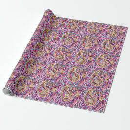 Papel De Presente Padrão Floral Paisley Boho Vibrante | Arte Colorid