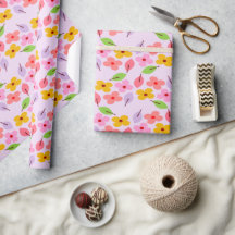 Padrão Floral Pastel Adorável Rosa Macio Feminino