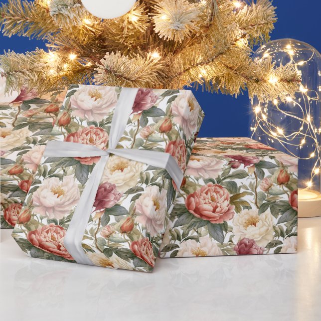 Papel De Presente Padrão Floral Pastel Claro Sem Costura (Feriados)