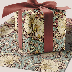 Papel De Presente Padrão Floral Rosa Empolvilhada William Morris Pim